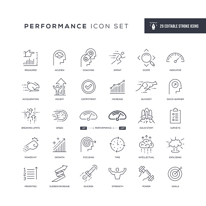 29 Performance Icons - Editable Stroke - Easy to edit and customize - You can easily customize the stroke with