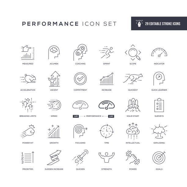 Performance Editable Stroke Line Icons 29 Performance Icons - Editable Stroke - Easy to edit and customize - You can easily customize the stroke with dedication stock illustrations