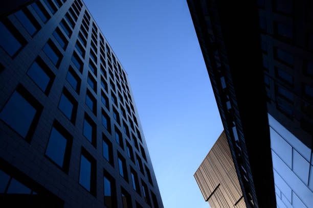 istock Futuristic architecture cityscape view with modern building skyscrapers 1206597329