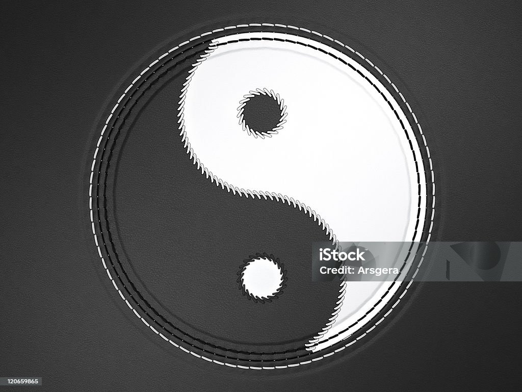 Yin yang symbole en cuir cousue - Photo de Accord - Concepts libre de droits