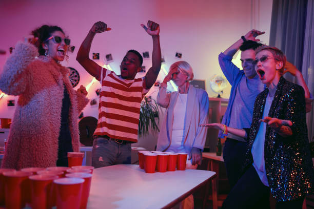 istock Excited people playing at the party 1206600877