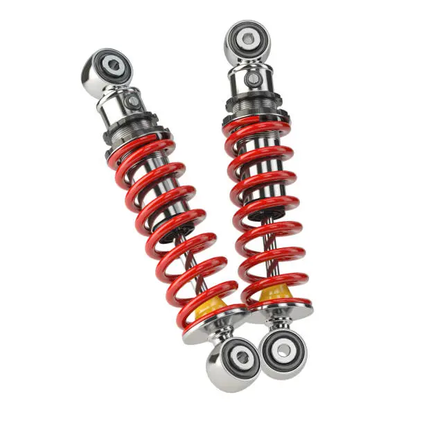 Shock absorber car isolated on white background. Auto parts and spare. 3d illustration