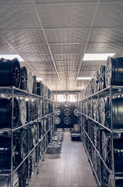 istock Alloy car wheels in a raw 1206608350