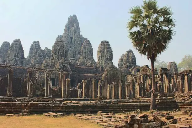 Photo of Majestic Khmer temple Bayon in Cambodia