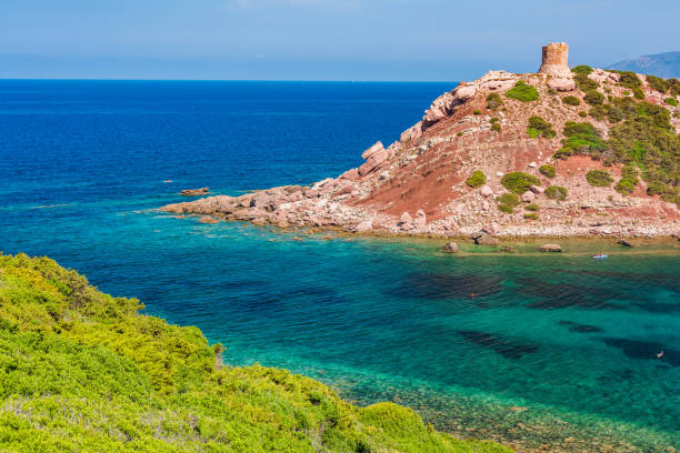 istock Porticciolo Beach Tower in Sardinia 1206610764