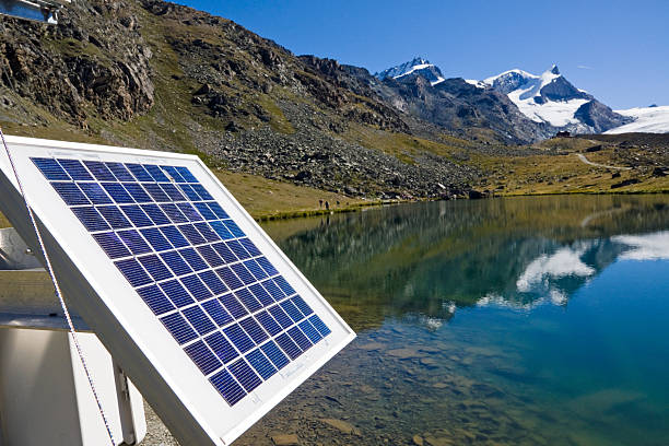 tecnologia solar nos alpes - klimaschutz - fotografias e filmes do acervo
