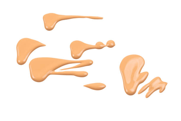 istock Liquid foundation swatch isolated on white background. Close Up of makeup cream sample. 1206613035
