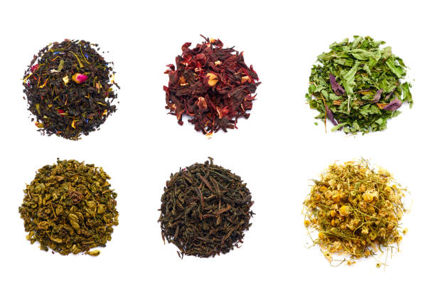 istock assortment of dry tea, isolated on white 1206614507