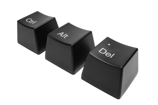 Ctrl, Alt, Del teclado y teclas Aislado en blanco photo