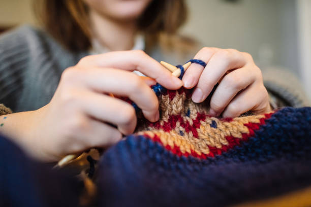 istock Close-up of Jacquard knitting 1206619371