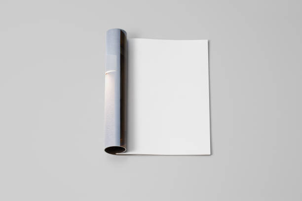istock Mock-up magazine, newspaper or catalog on gray background. Blank page 1206622349