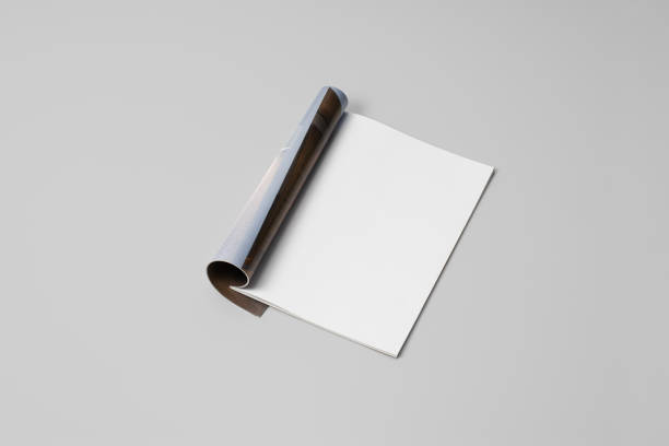 istock Mock-up magazine, newspaper or catalog on gray background. Blank page 1206622354