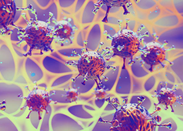 istock Coronavirus 2019-nCov, coronaviruses influenza. Microscope virus close up 1206623689