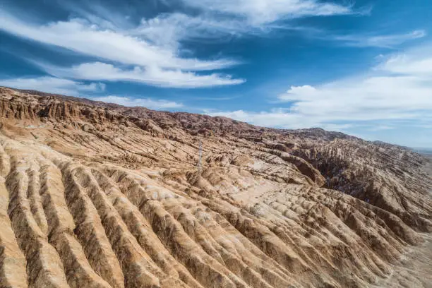 barren mountains on rocky desert landscape