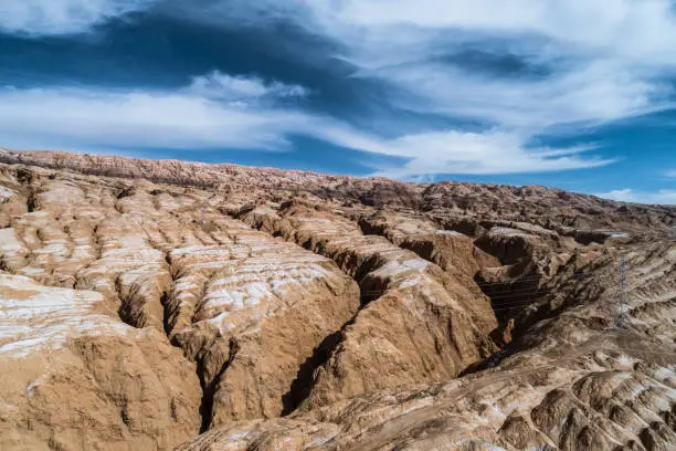 barren mountains on rocky desert landscape