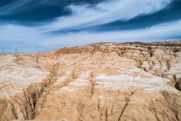 barren mountains on rocky desert landscape