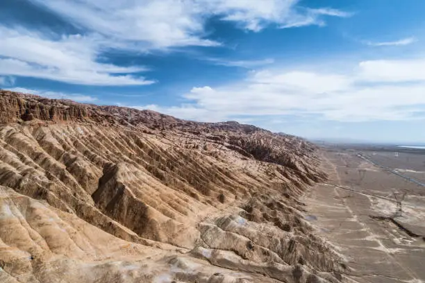 barren mountains on rocky desert landscape