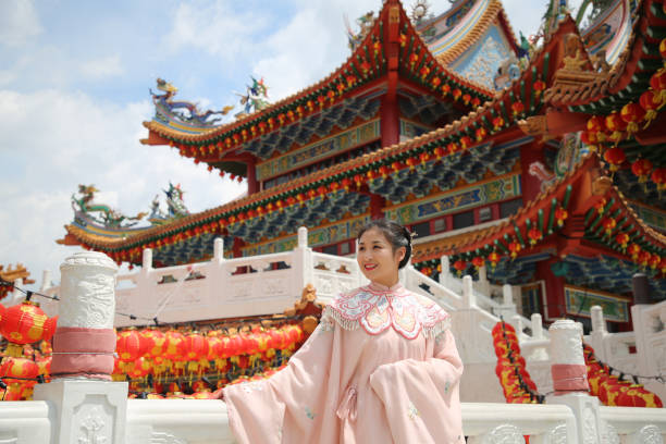 istock Two Generation Family in Thean Hou Temple 1206636832