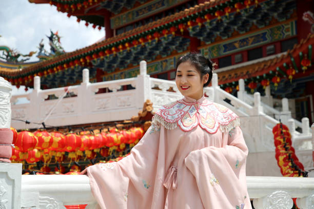 istock Two Generation Family in Thean Hou Temple 1206636851
