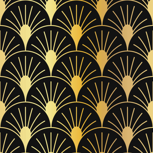istock Golden shine texture. Gold vintage art deco geometrical with repeat elements pattern. Seamless vector background. Luxury decorative ornamental wallpaper 1206637854