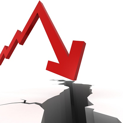 Finance crisis falling graph risk