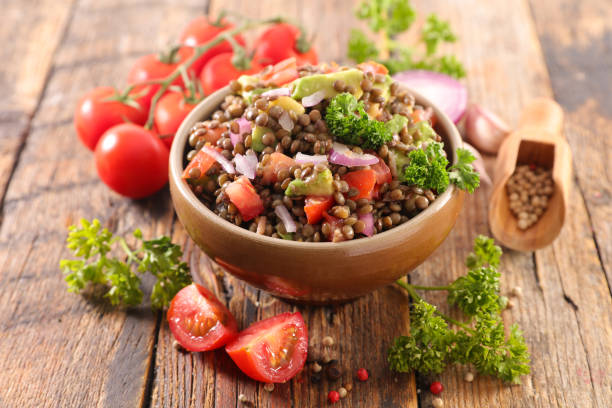 istock lentils salad with onion, tomato and sauce 1206638571