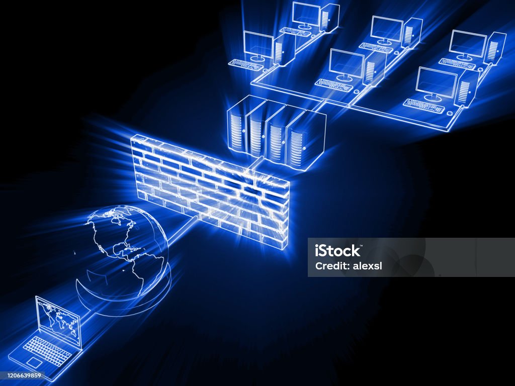 Computer Firwall Computer Network Security Firewall Cyber Data Protection Stock Photo ...