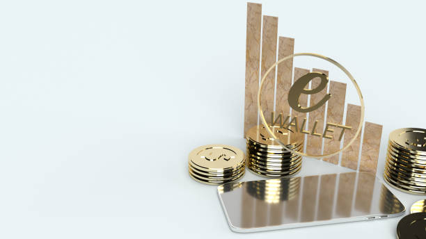 The mobile symbol e wallet and gold coins 3d rendering for e business concept. mobile symbol e wallet and gold coins 3d rendering for e business concept. top 5 gold ira companies stock pictures, royalty-free photos & images