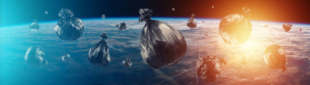 istock Debris in Earth orbit, dangerous debris in orbit around the planet. Elements of this image furnished by NASA. 1206643444
