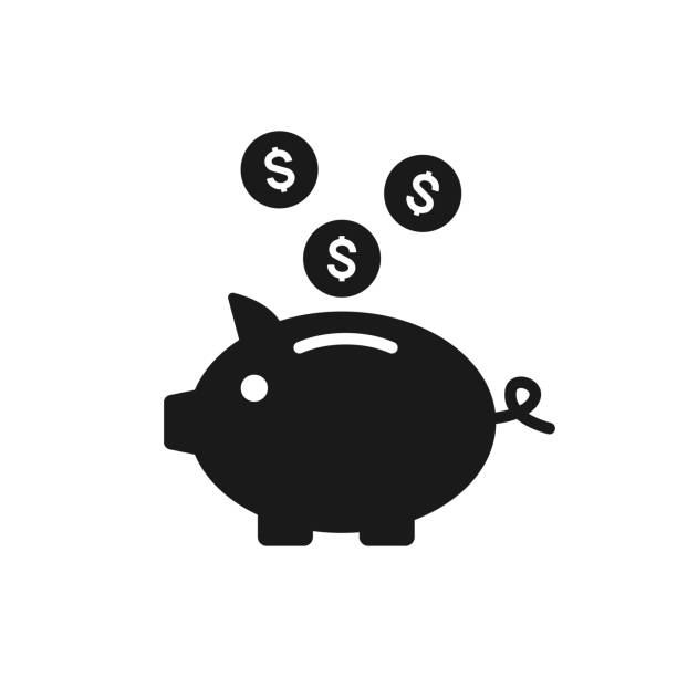 earnings .Vector icon issolated on white backgraund earnings .Vector icon 10 EPS piggy bank stock illustrations