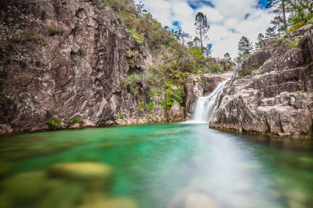 Portela Do Homem Waterfall - Peneda-Geres,Portugal stock photo