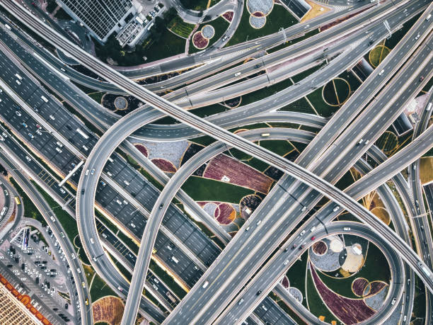 istock Drone Point View of Road Intersection 1206650260
