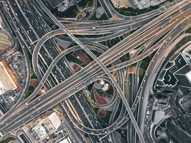 istock Drone Point View of Road Intersection 1206650265