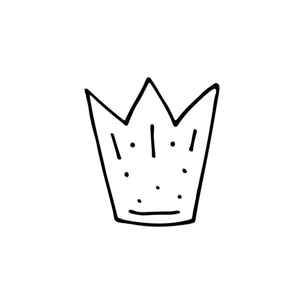 クラウン、ベビーケアキューキュートハンドドロードグルベクトルイラスト - princess queen nobility crown点のイラスト素材／クリップアート素材／マンガ素材／アイコン素材