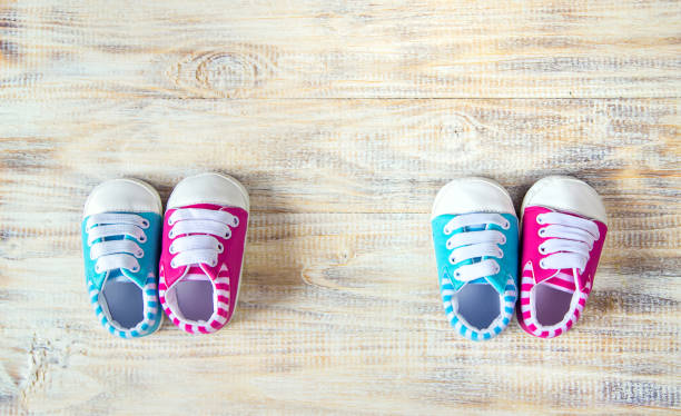 istock Baby booties and accessories on a light background. Selective focus. nature. 1206657070