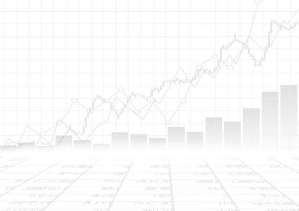 Vector : Business graph on white background vector art illustration