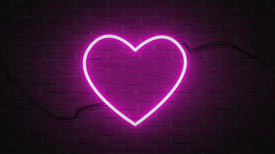 Abstract Hearts shape Neon Backgrounds