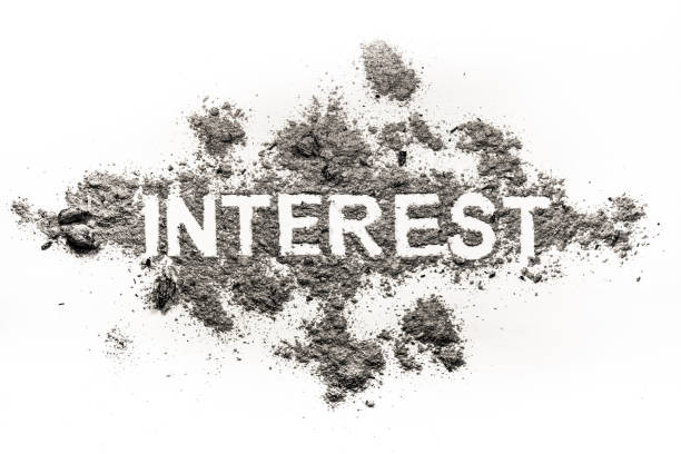 istock Interest word written in ash, dust or filth 1206660835