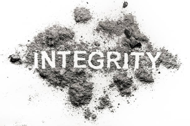 istock Integrity word made in ash, dust, filth 1206660848