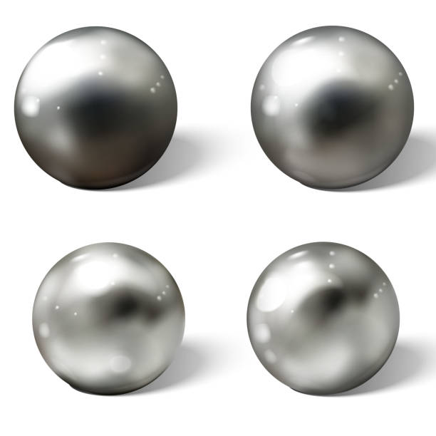 istock Realistic metal balls. Steel, chrome 3D spheres. 1206661462