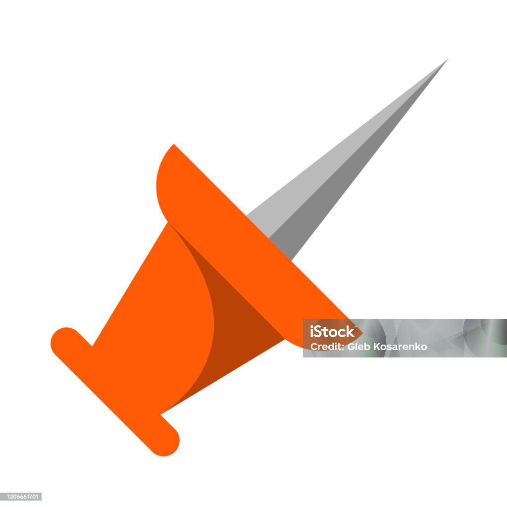 Red Vector Isolated Pin In Flat Style Stock Illustration - Download ...