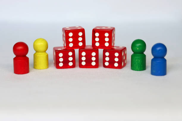 istock Colorful game piece with dice 1206663454