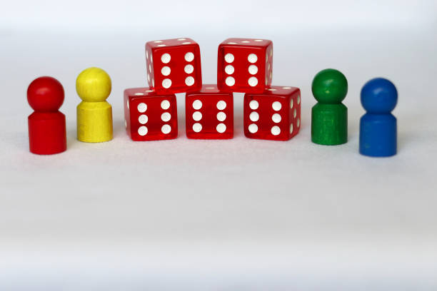 istock Colorful game piece with dice 1206663808