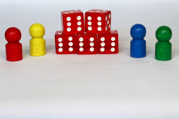 istock Colorful game piece with dice 1206665296