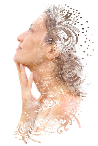 istock Paintography. A portrait combined with an illustration 1206668047
