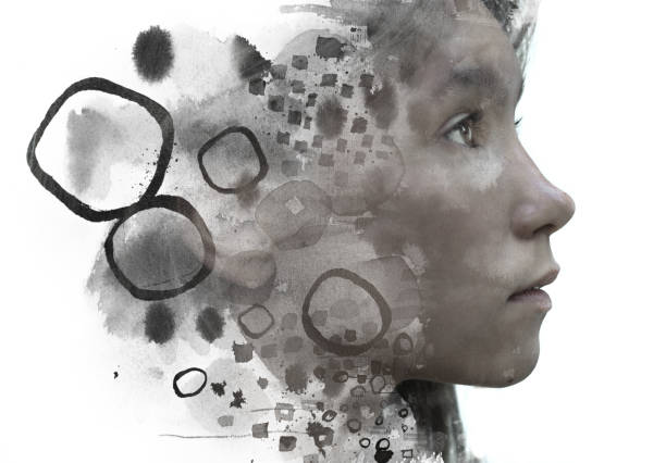 istock Paintography. A portrait combined with a hand drawn element 1206669098