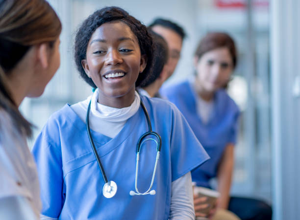 istock Medical Students Talking On Break stock photo 1206670187