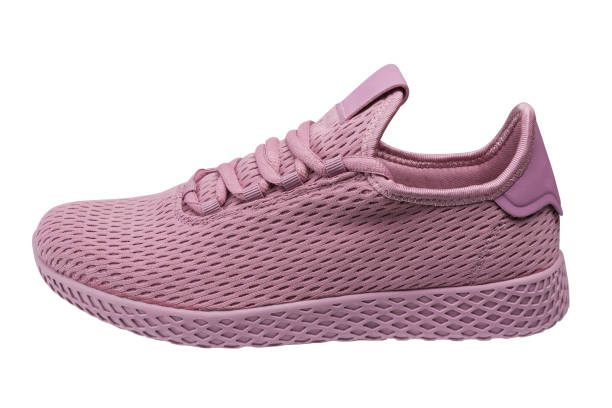 istock one pink summer sneaker made of mesh fabric, side view, on a white background 1206672986