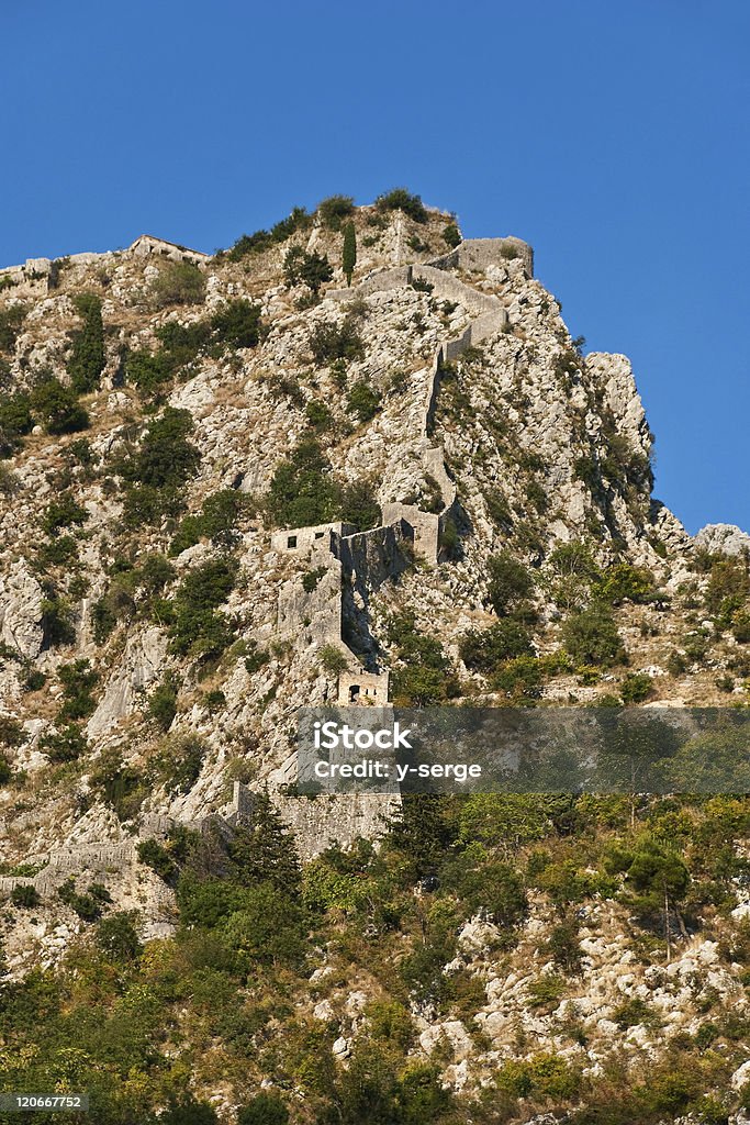 Mountain Fortress Old Fortress St. John (San Giovanni) in Kotor, Montenegro Adriatic Sea Stock Photo