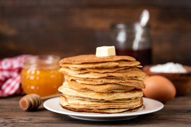 istock Stack Of Homemade Crepes, Blini, Thin Pancakes 1206678264